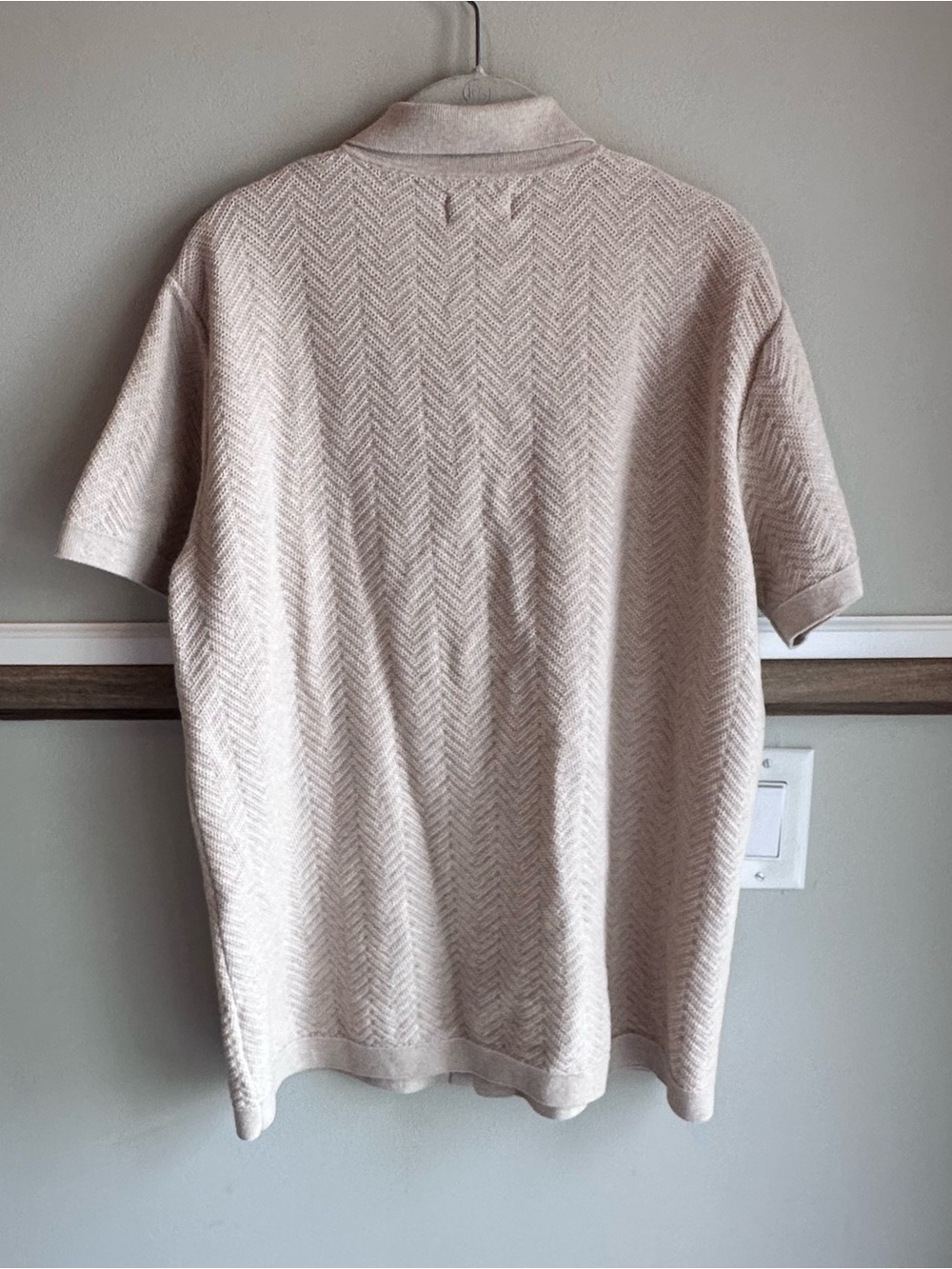 Taylor Stitch The Button Down Polo Heather Oat Herringbone - Picture 2 of 5